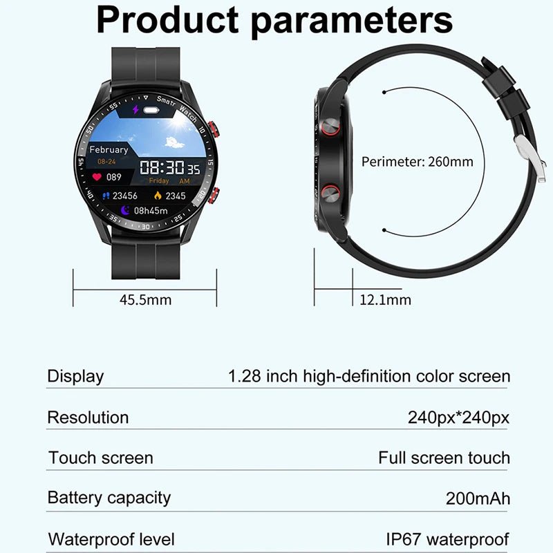 2024 Waterproof Bluetooth Smartwatch for Men and Women ⌚️💦 - Compatible with iPhone &amp; Samsung, Full Touch Screen, IP67 - LUCKY FIG