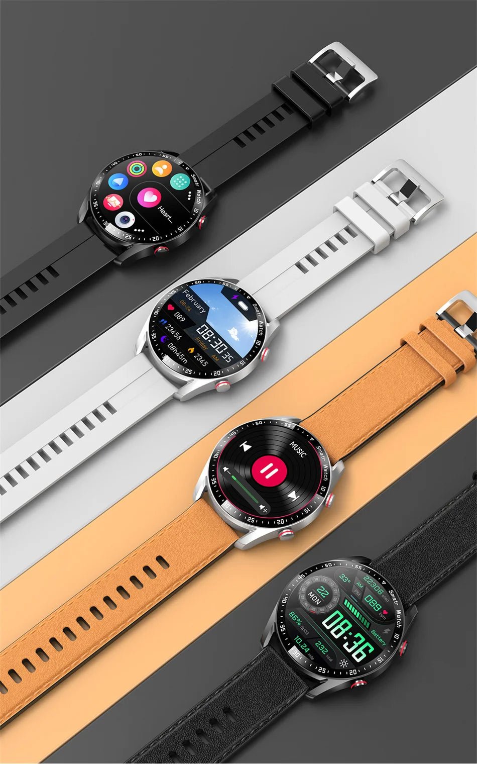 2024 Waterproof Bluetooth Smartwatch for Men and Women ⌚️💦 - Compatible with iPhone &amp; Samsung, Full Touch Screen, IP67 - LUCKY FIG