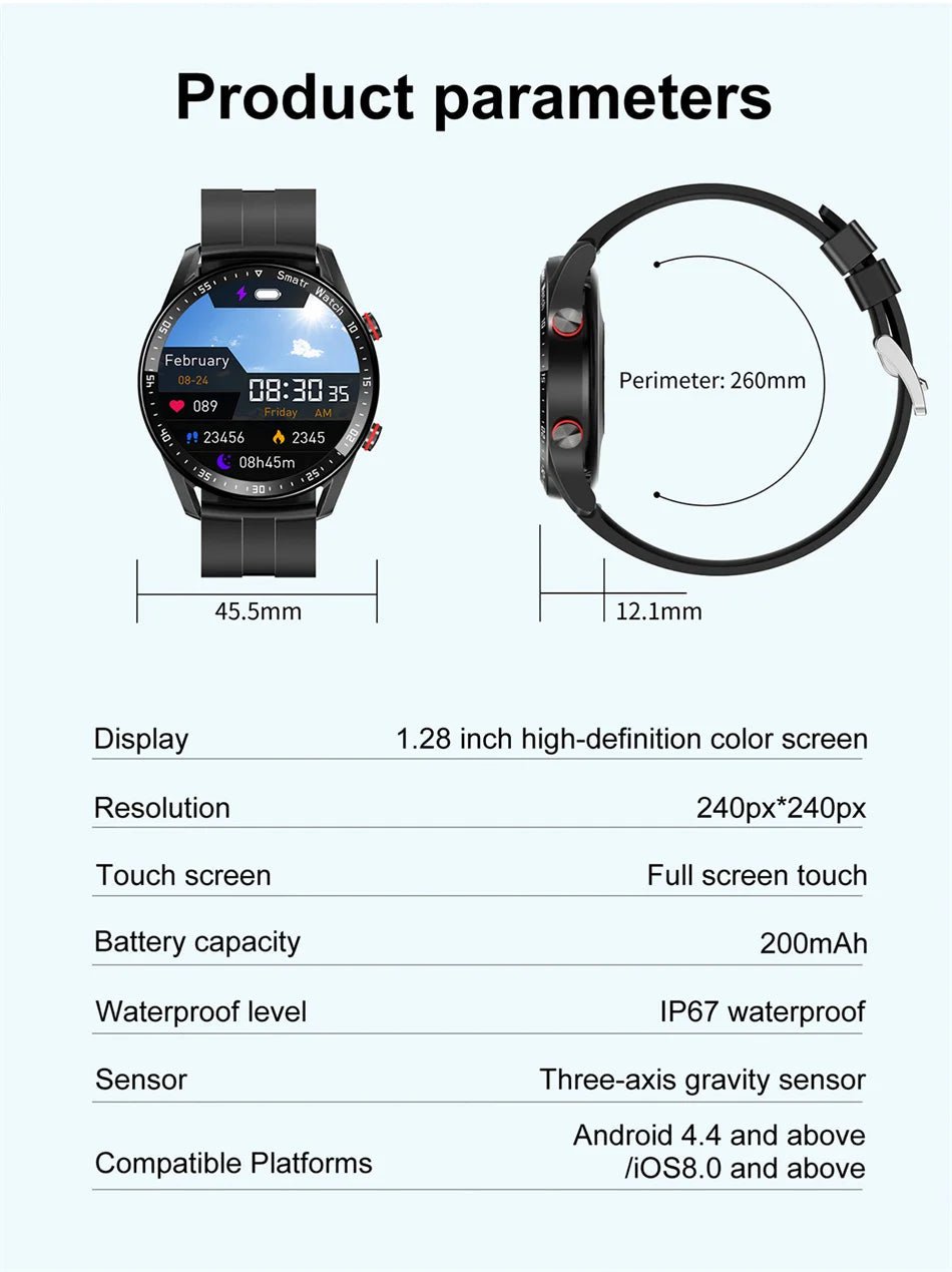 2024 Waterproof Bluetooth Smartwatch for Men and Women ⌚️💦 - Compatible with iPhone &amp; Samsung, Full Touch Screen, IP67 - LUCKY FIG