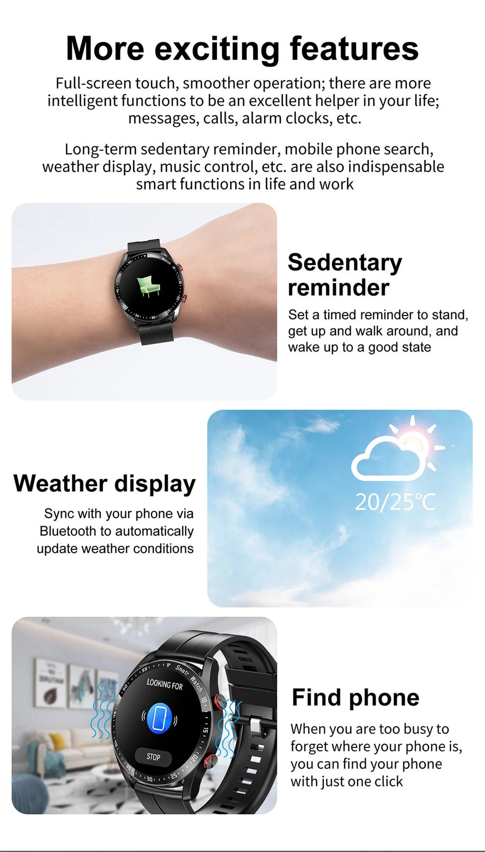 2024 Waterproof Bluetooth Smartwatch for Men and Women ⌚️💦 - Compatible with iPhone &amp; Samsung, Full Touch Screen, IP67 - LUCKY FIG