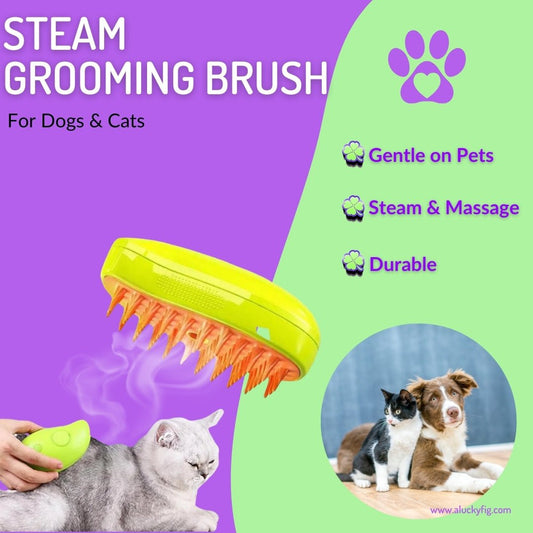 Multifunctional Steamy Grooming Brush | Gentle, Durable, and Versatile Pet Tool - LUCKY FIG